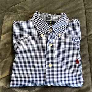 Ralph Lauren Blue Gingham Button-Down Shirt